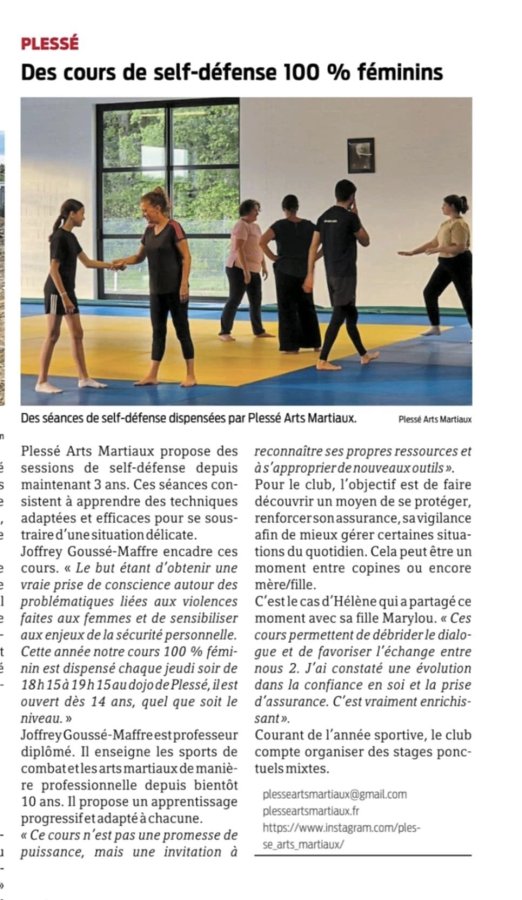 Section Self-défense féminin : On parle de nous !!!